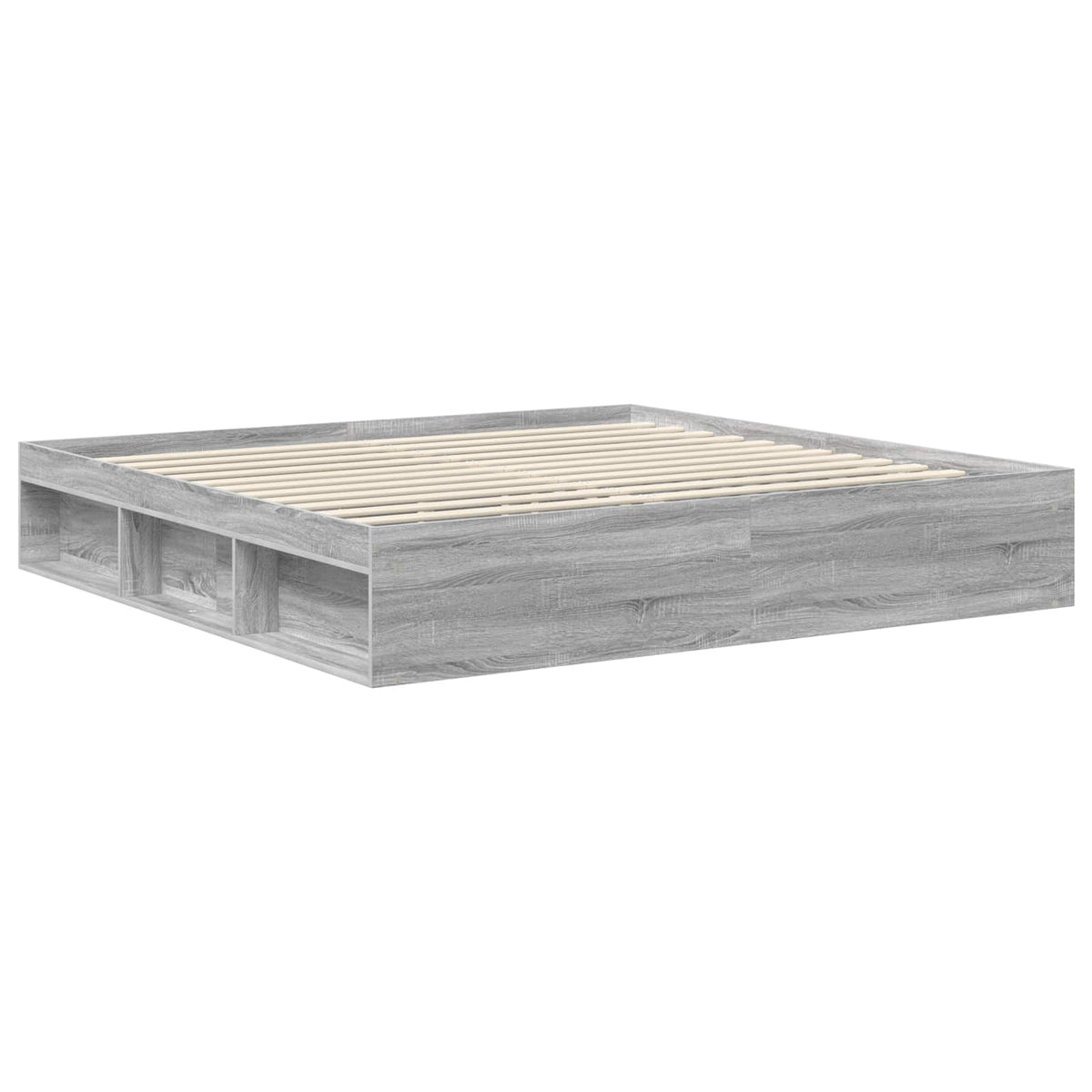 Rám Postele Šedá Sonoma 200 X 200 Cm Masivní Borové Dřevo