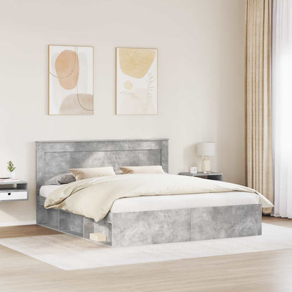 Rám Postele S Čelo Beton 180 X 200 Cm Masivní Borové Dřevo
