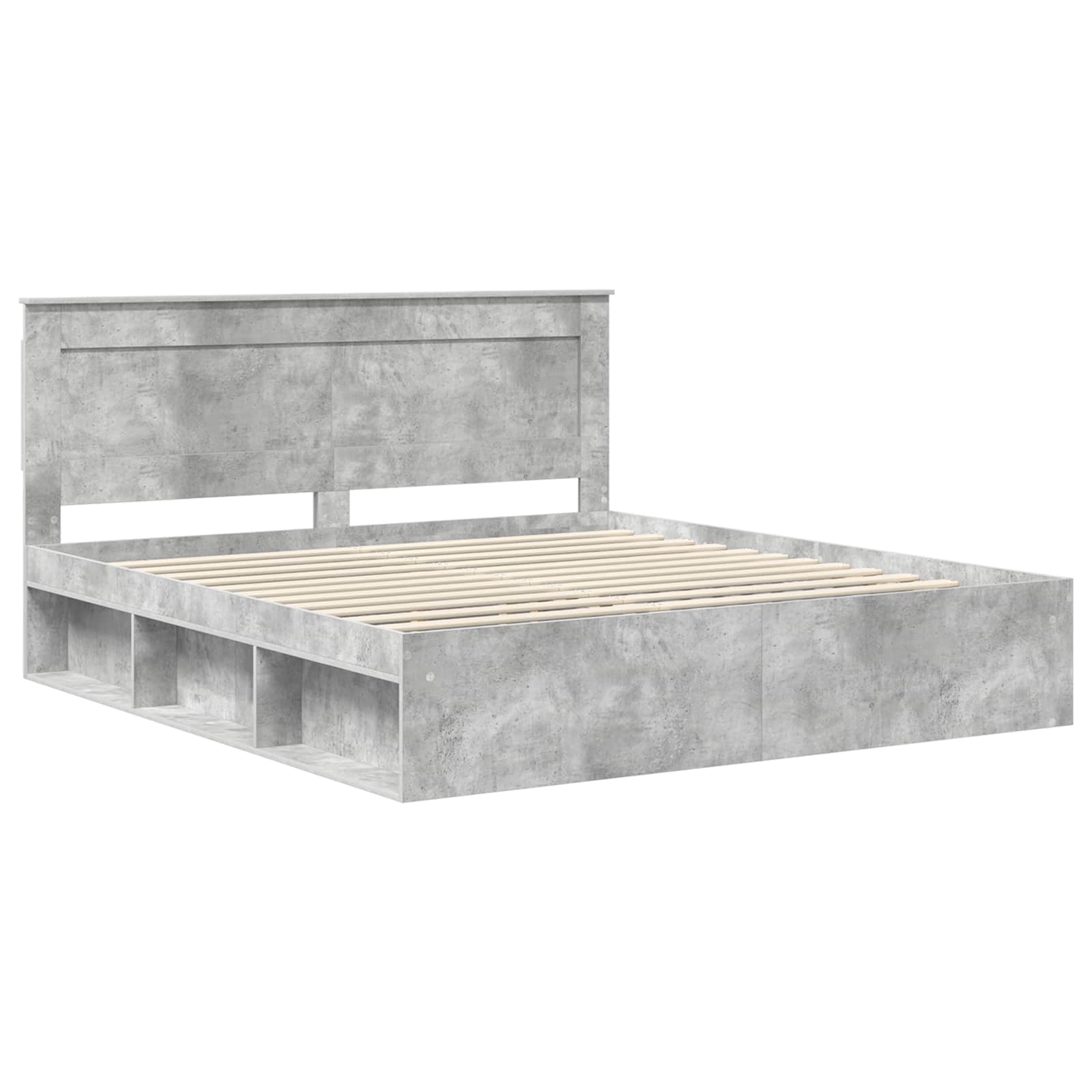 Rám Postele S Čelo Beton 180 X 200 Cm Masivní Borové Dřevo