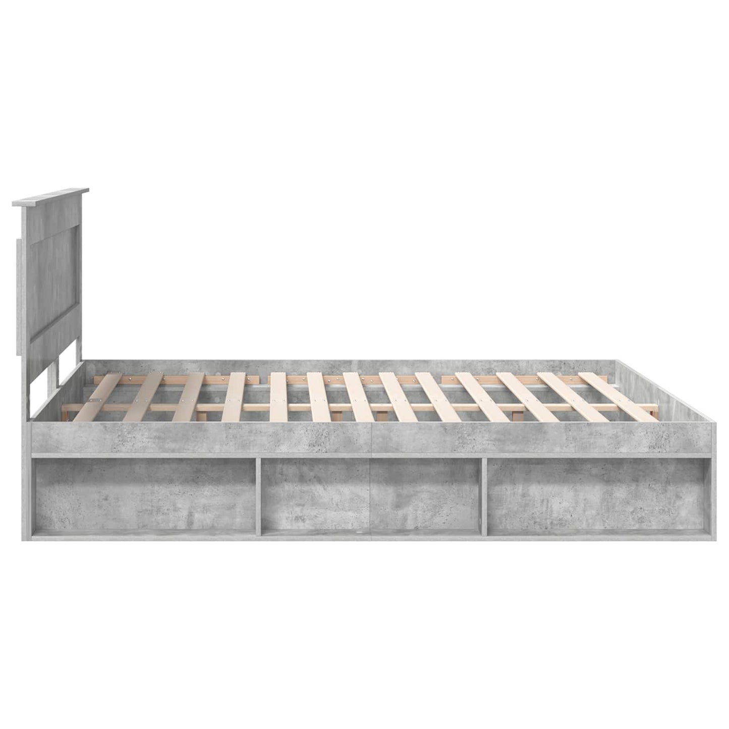 Rám Postele S Čelo Beton 180 X 200 Cm Masivní Borové Dřevo
