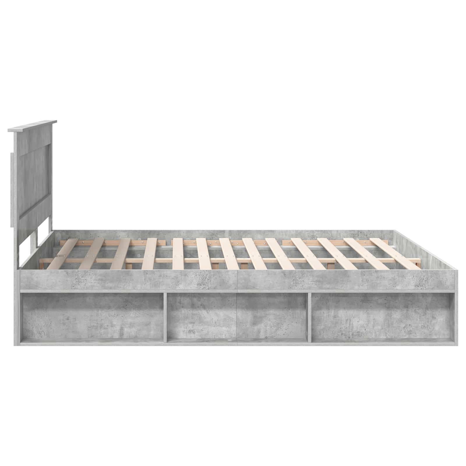 Rám Postele S Čelo Beton 180 X 200 Cm Masivní Borové Dřevo