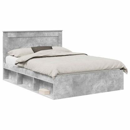 Rám Postele S Čelo Beton 160 X 200 Cm Masivní Borové Dřevo