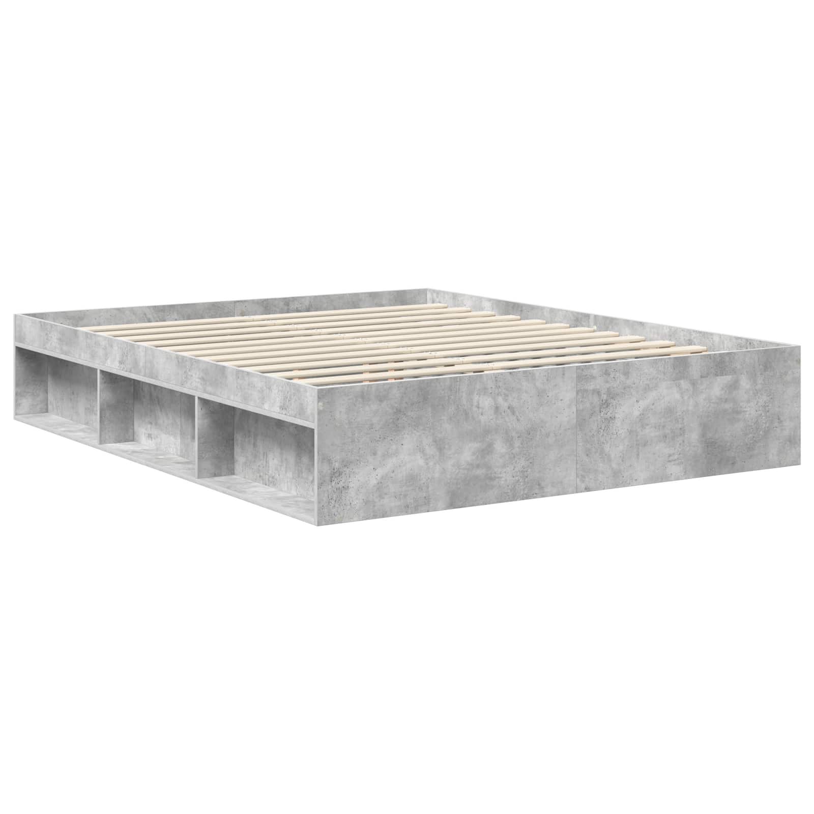 Rám Postele S Čelo Beton 160 X 200 Cm Masivní Borové Dřevo