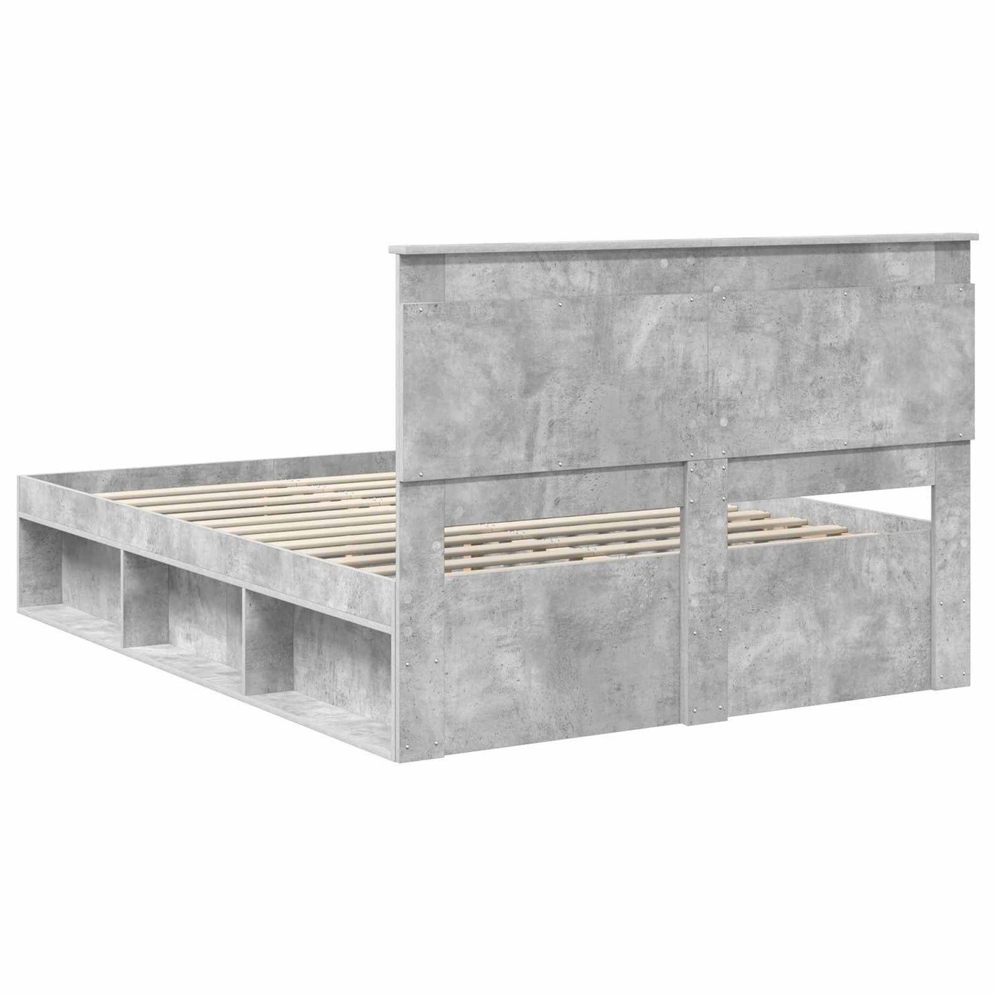 Rám Postele S Čelo Beton 160 X 200 Cm Masivní Borové Dřevo