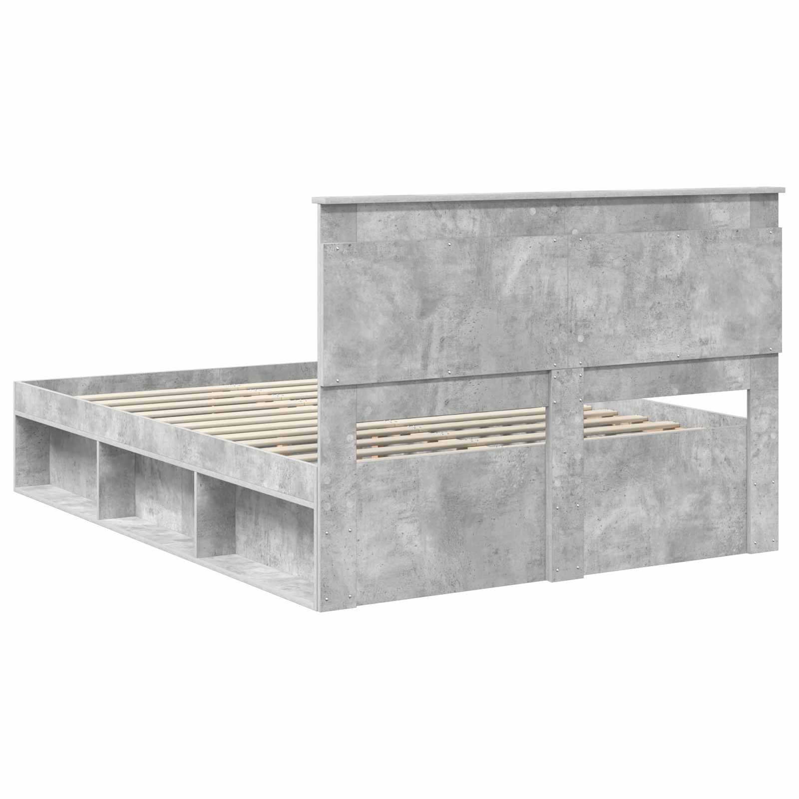Rám Postele S Čelo Beton 160 X 200 Cm Masivní Borové Dřevo