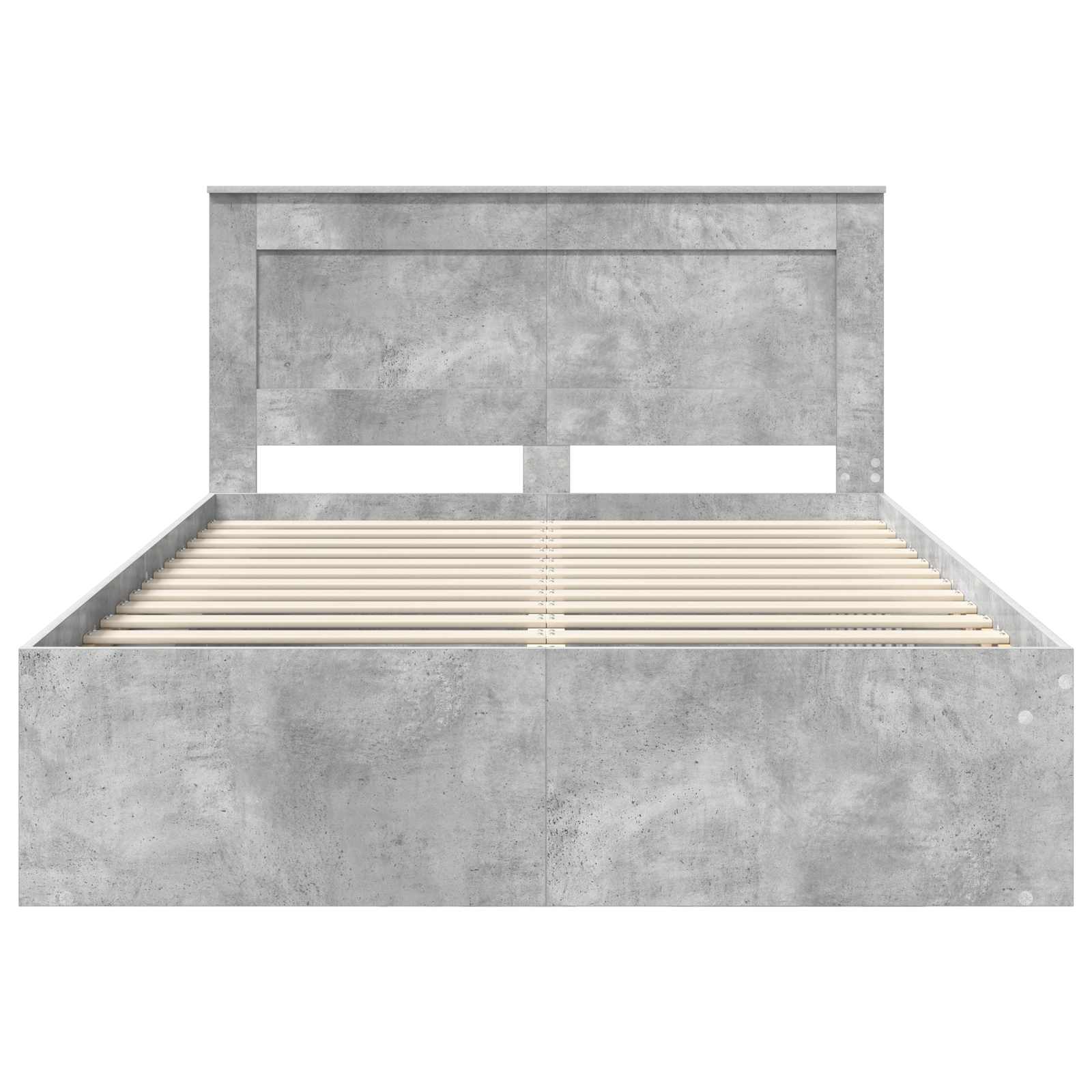 Rám Postele S Čelo Beton 160 X 200 Cm Masivní Borové Dřevo