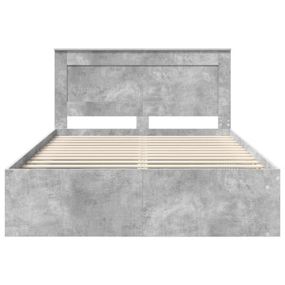 Rám Postele S Čelo Beton 160 X 200 Cm Masivní Borové Dřevo