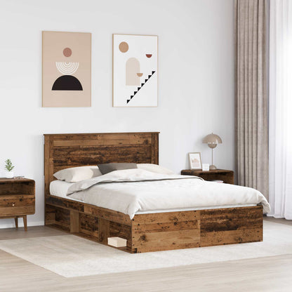Rám Postele Staré Dřevo 150 X 200 Cm Masivní Borové Dřevo