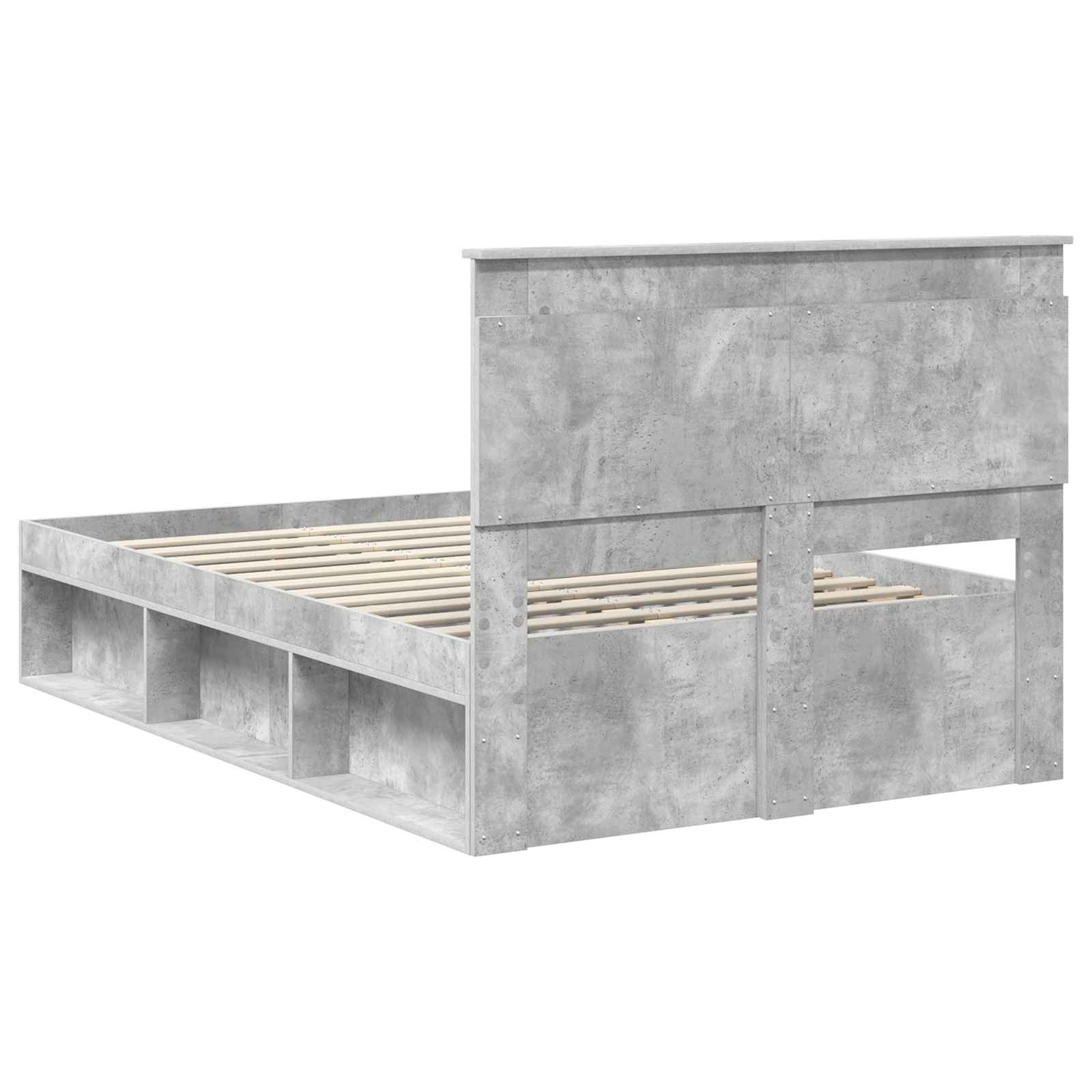 Rám Postele S Čelo Beton 120 X 190 Cm Masivní Borové Dřevo