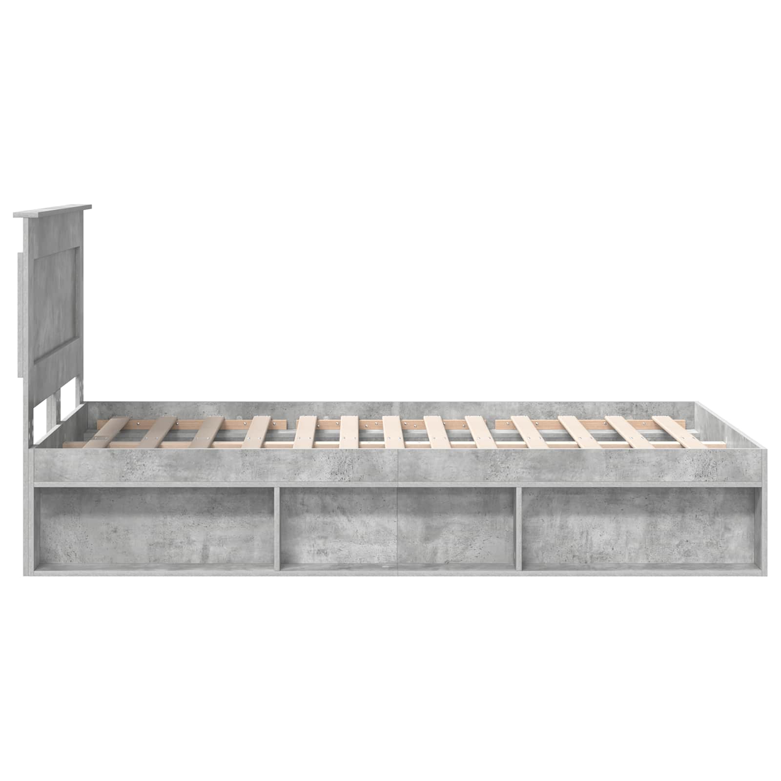 Rám Postele S Čelo Beton 120 X 190 Cm Masivní Borové Dřevo