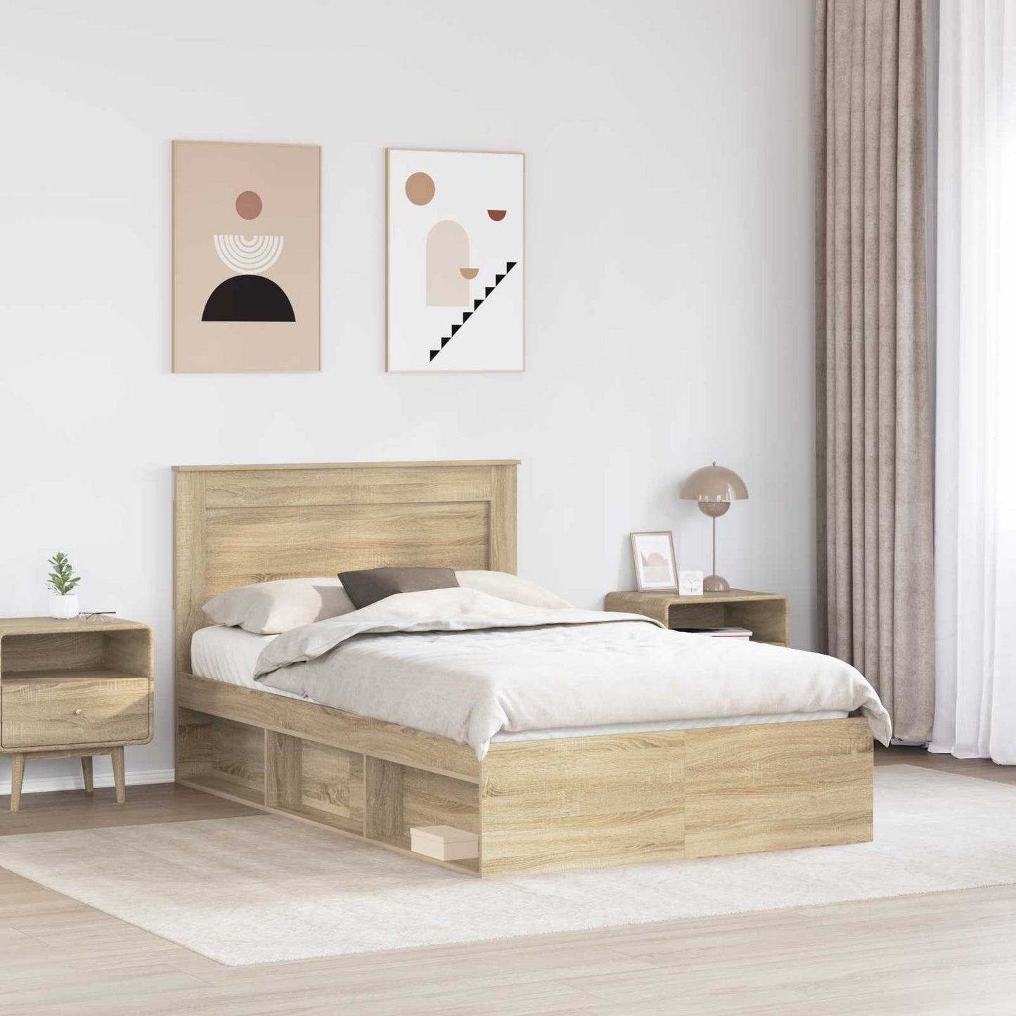 Rám Postele S Čelo Sonoma 120 X 200 Cm Masivní Borové Dřevo
