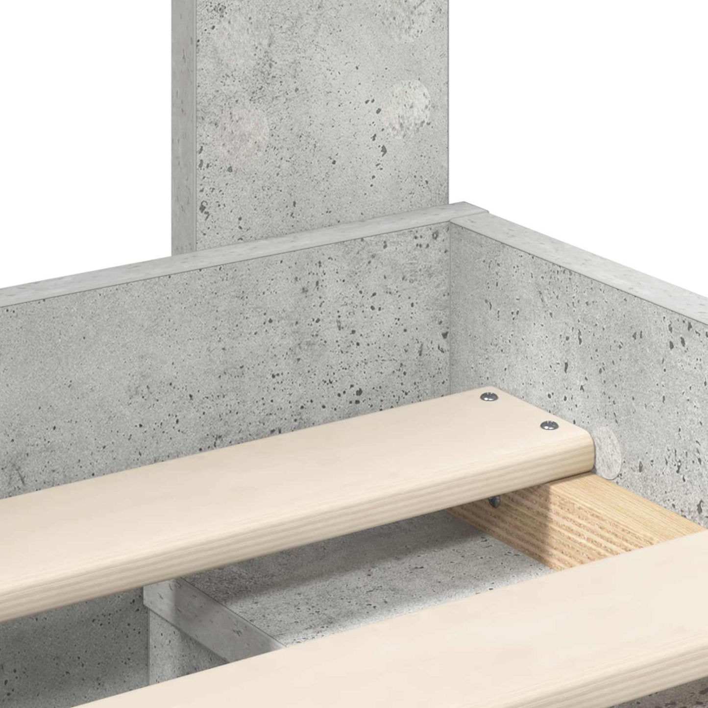 Rám Postele Betonově Šedá 100 X 200 Cm Masivní Borové Dřevo