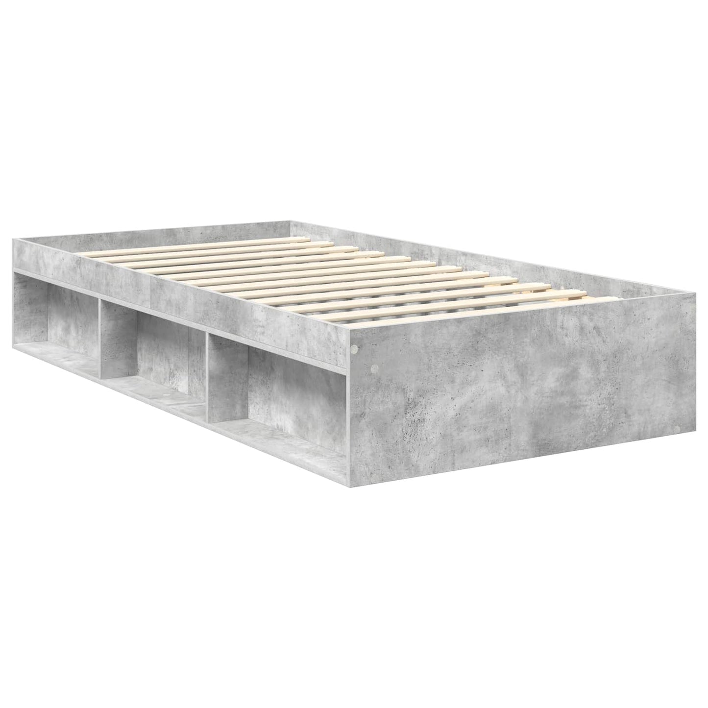 Rám Postele Betonově Šedá 100 X 200 Cm Masivní Borové Dřevo