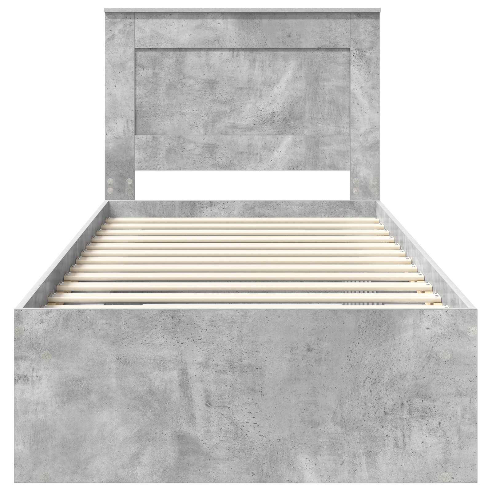 Rám Postele Betonově Šedá 100 X 200 Cm Masivní Borové Dřevo