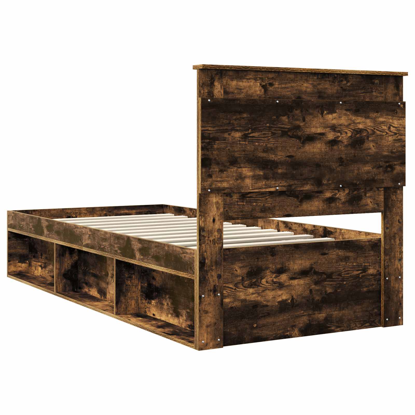 Rám Postele Kouřový Dub 100 X 200 Cm Masivní Borové Dřevo