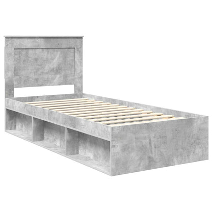 Rám Postele S Čelo Beton 90 X 200 Cm Masivní Borové Dřevo