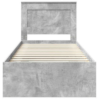 Rám Postele S Čelo Beton 90 X 200 Cm Masivní Borové Dřevo