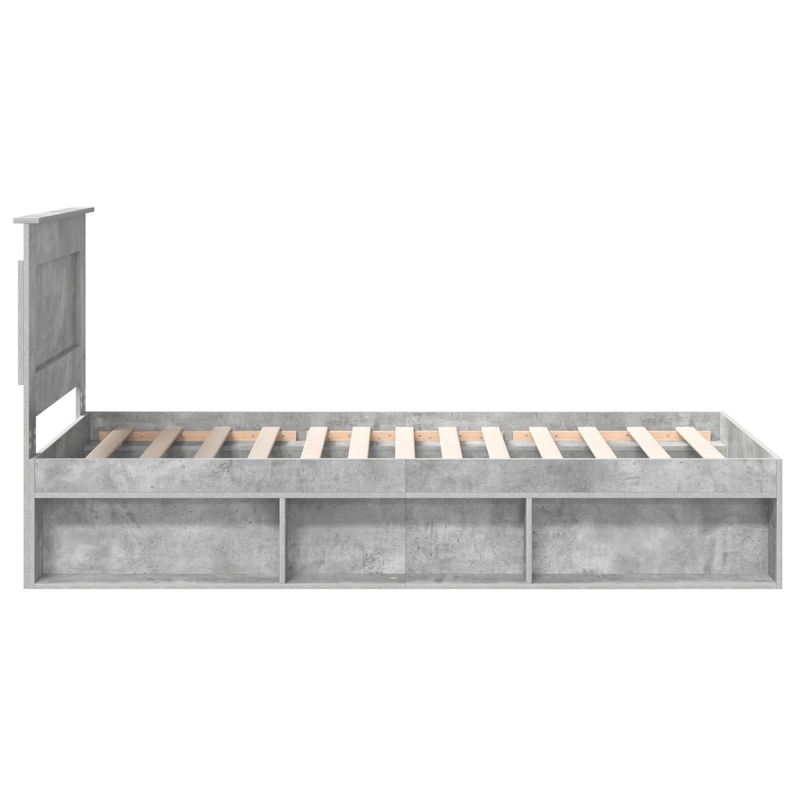 Rám Postele S Čelo Beton 90 X 200 Cm Masivní Borové Dřevo