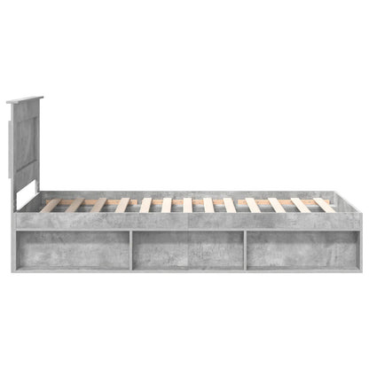 Rám Postele S Čelo Beton 90 X 200 Cm Masivní Borové Dřevo