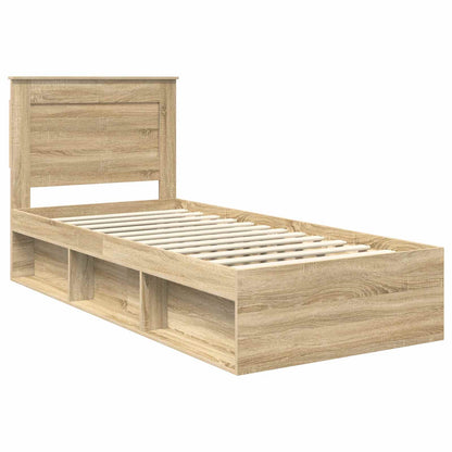 Rám Postele S Čelo Sonoma Dub 75 X 190 Cm Masivní Borové Dřevo