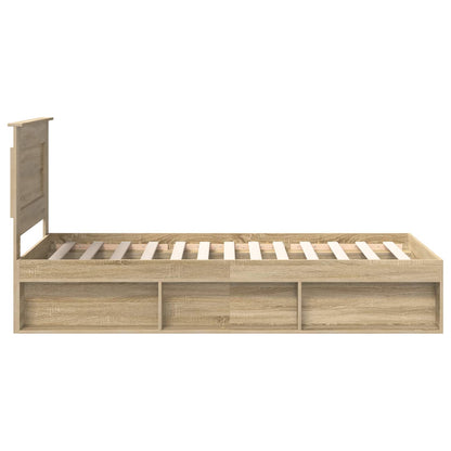 Rám Postele S Čelo Sonoma Dub 75 X 190 Cm Masivní Borové Dřevo