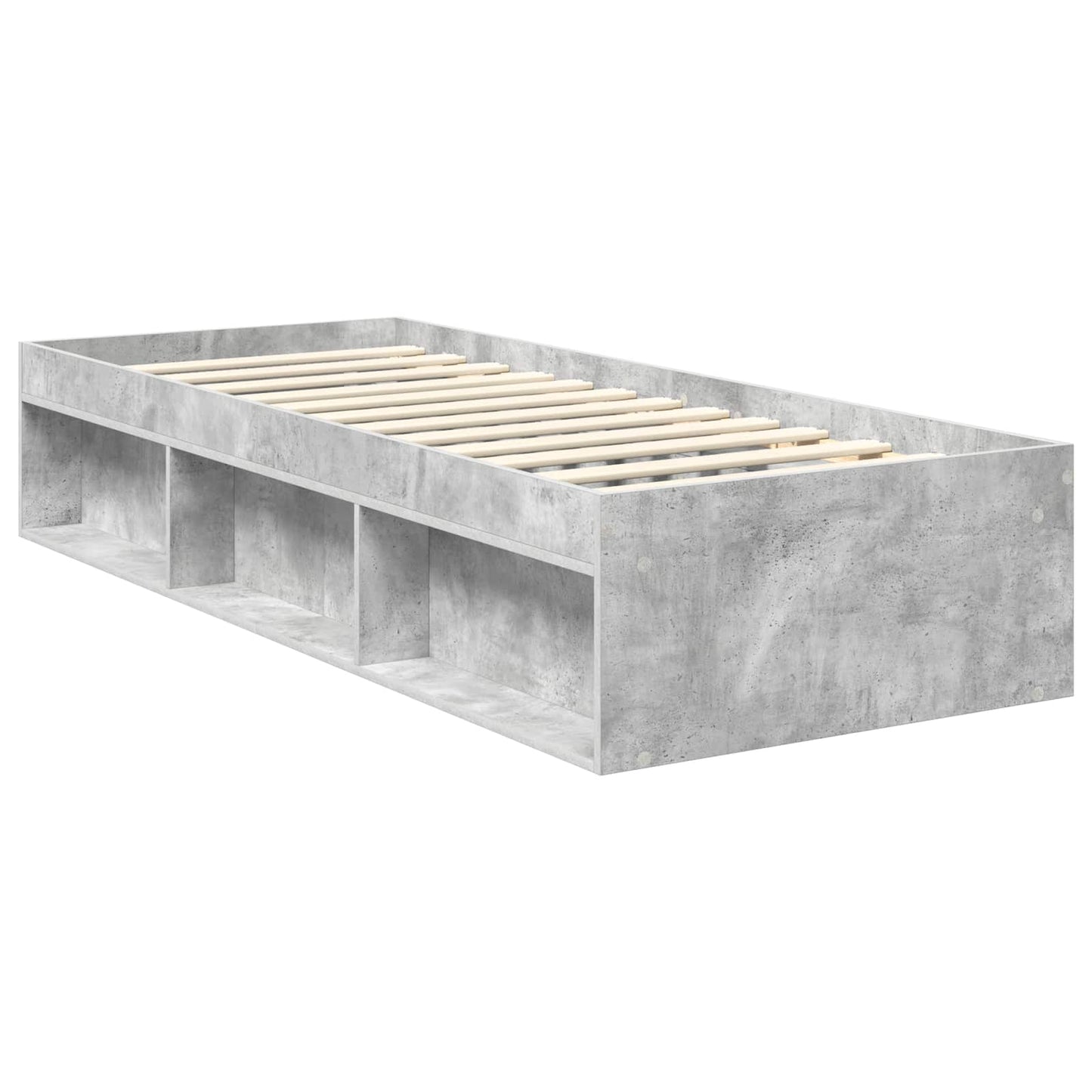 Rám Postele Betonově Šedá 75 X 190 Cm Masivní Borové Dřevo