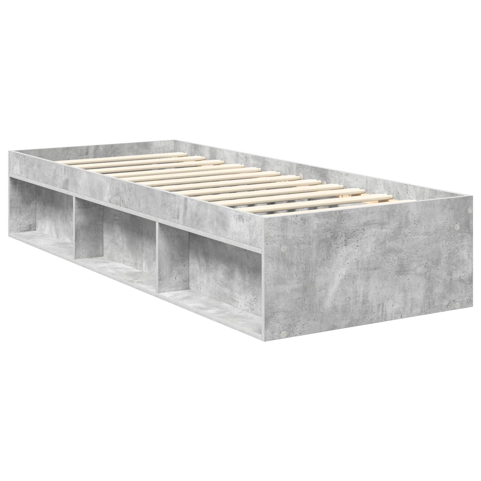 Rám Postele Betonově Šedá 75 X 190 Cm Masivní Borové Dřevo