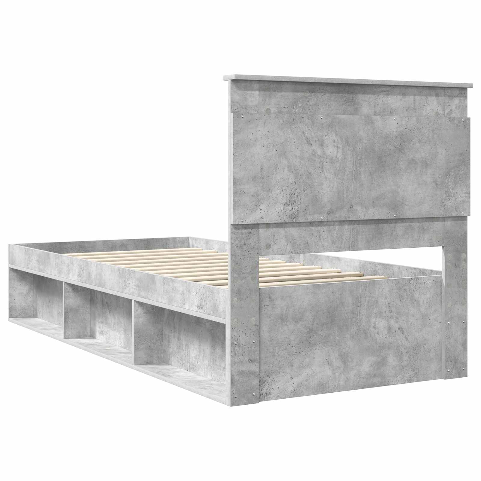 Rám Postele Betonově Šedá 75 X 190 Cm Masivní Borové Dřevo