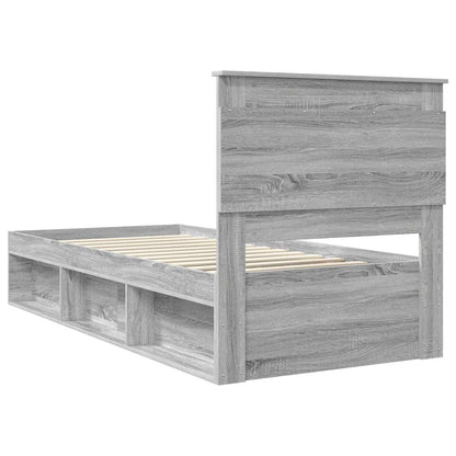 Rám Postele S Čelo Šedá Sonoma 75 X 190 Cm Masivní Borové Dřevo