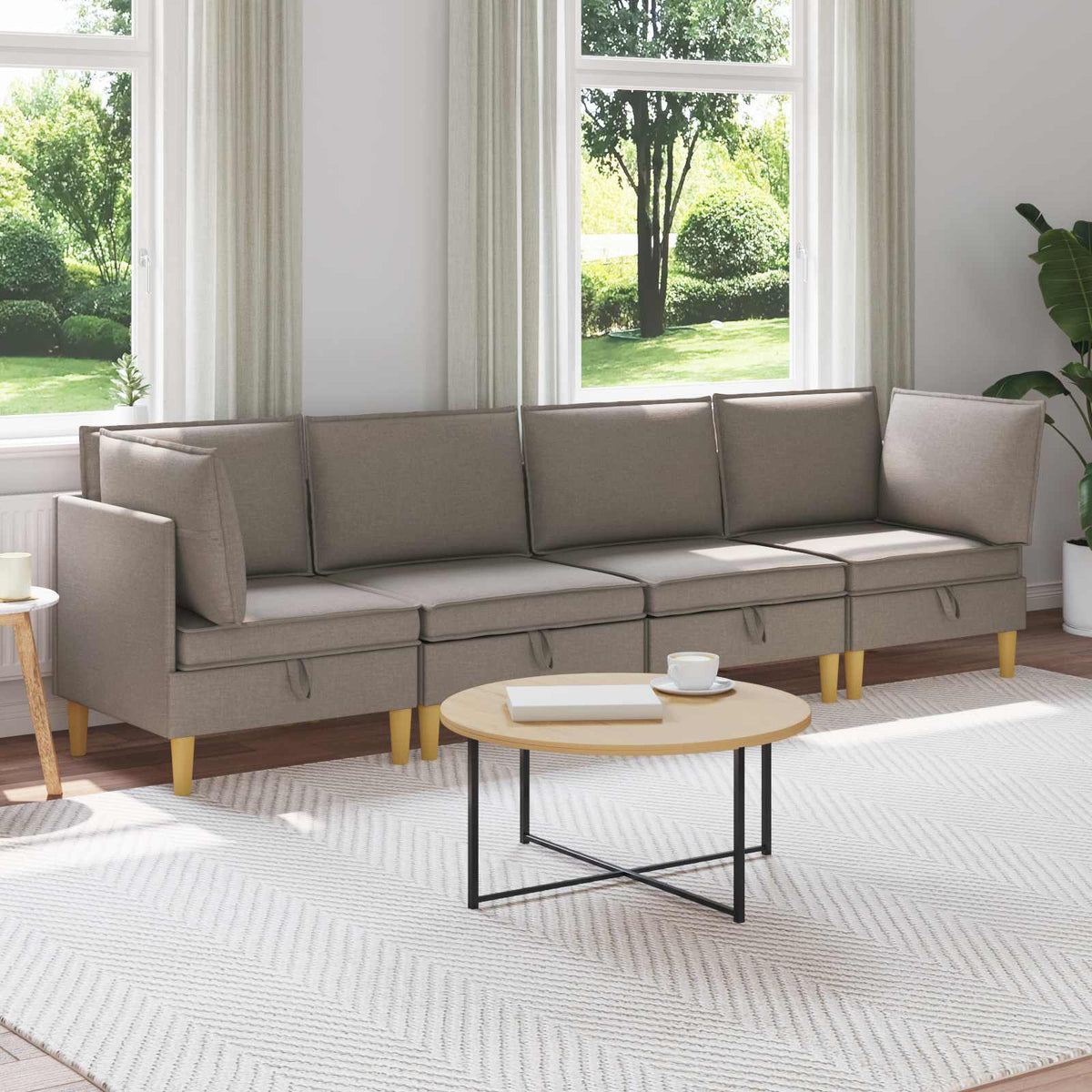 Modulární Pohovka Se Storage 4 Ks Textil