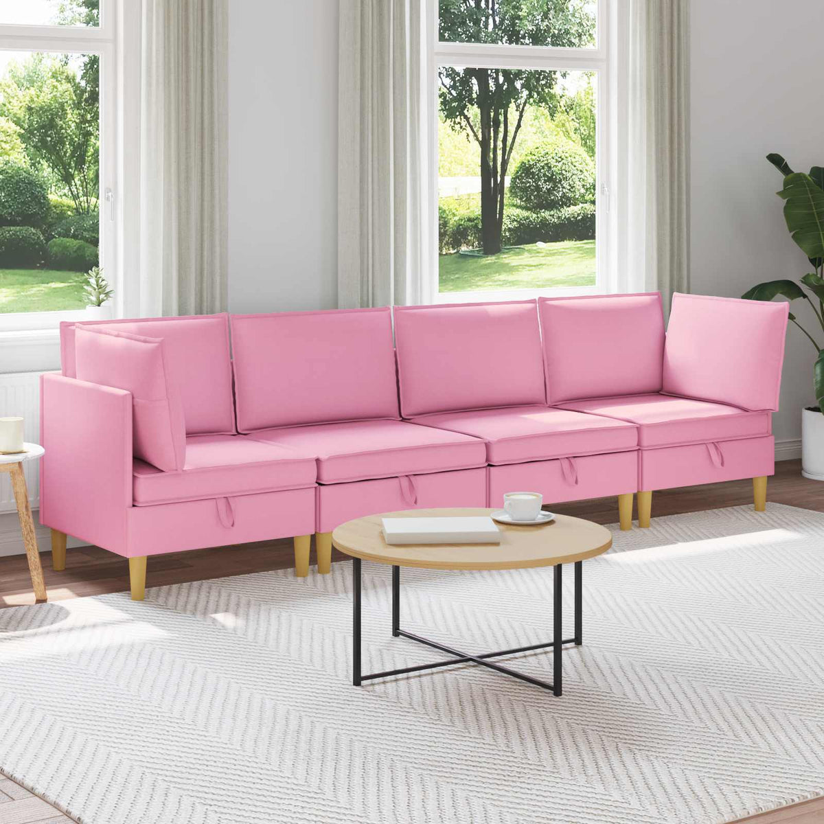 Modulární Pohovka Se Storage 4 Ks Textil