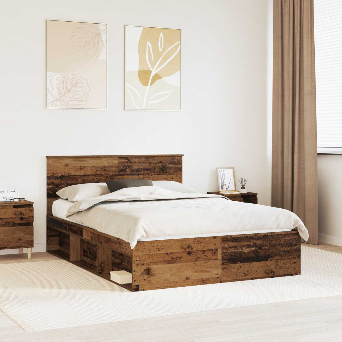 Rám Postele S Čelo Masivní Borové Dřevo