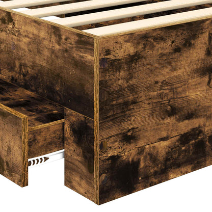 Rám Postele Kouřový Dub 90 X 200 Cm Kompozitní Dřevo