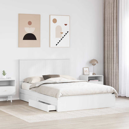 Postel S Úložným Prostorem Bílá 140 X 200 Cm Kompozitní Dřevo