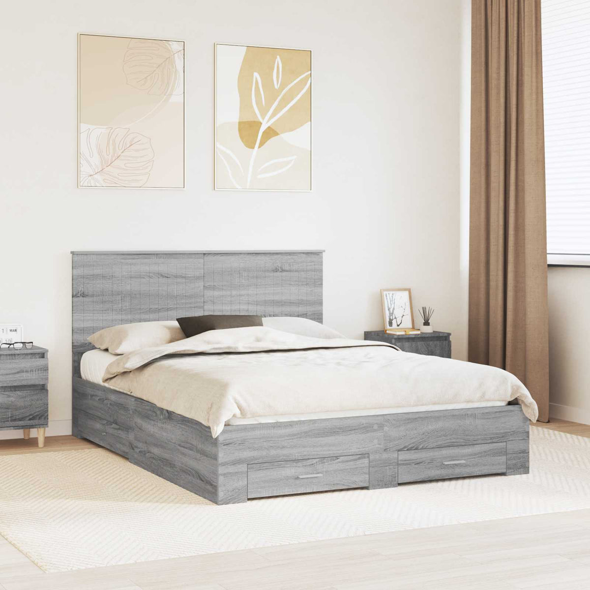 Rám Postele A Stříbrná 90 X 200 Cm Kompozitní Dřevo