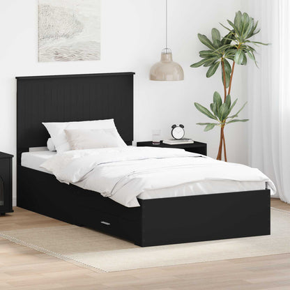 Rám Postele A Stříbrná 90 X 200 Cm Kompozitní Dřevo