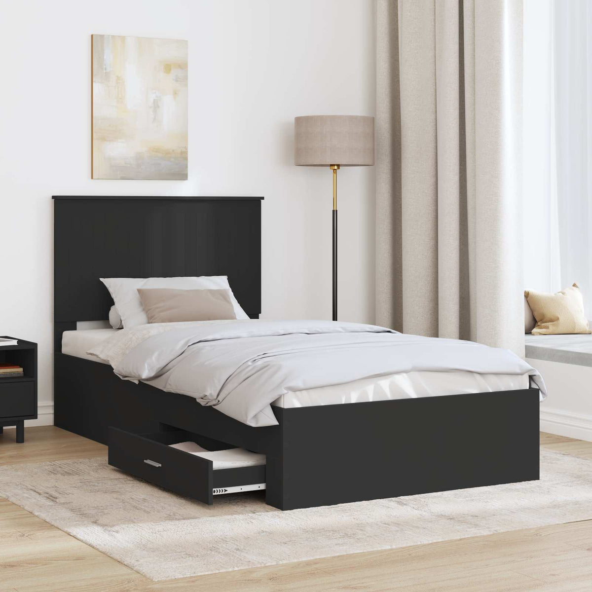 Rám Postele A Stříbrná 90 X 200 Cm Kompozitní Dřevo
