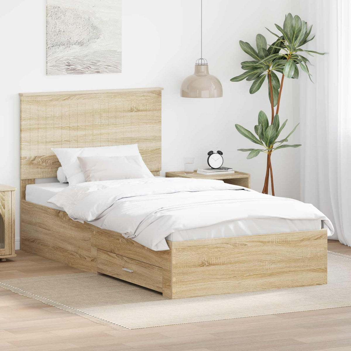 Rám Postele A Stříbrná 90 X 200 Cm Kompozitní Dřevo