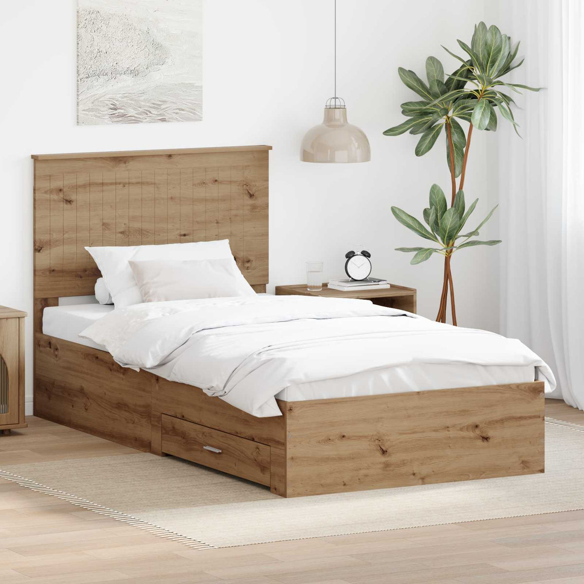 Rám Postele A Stříbrná 90 X 200 Cm Kompozitní Dřevo