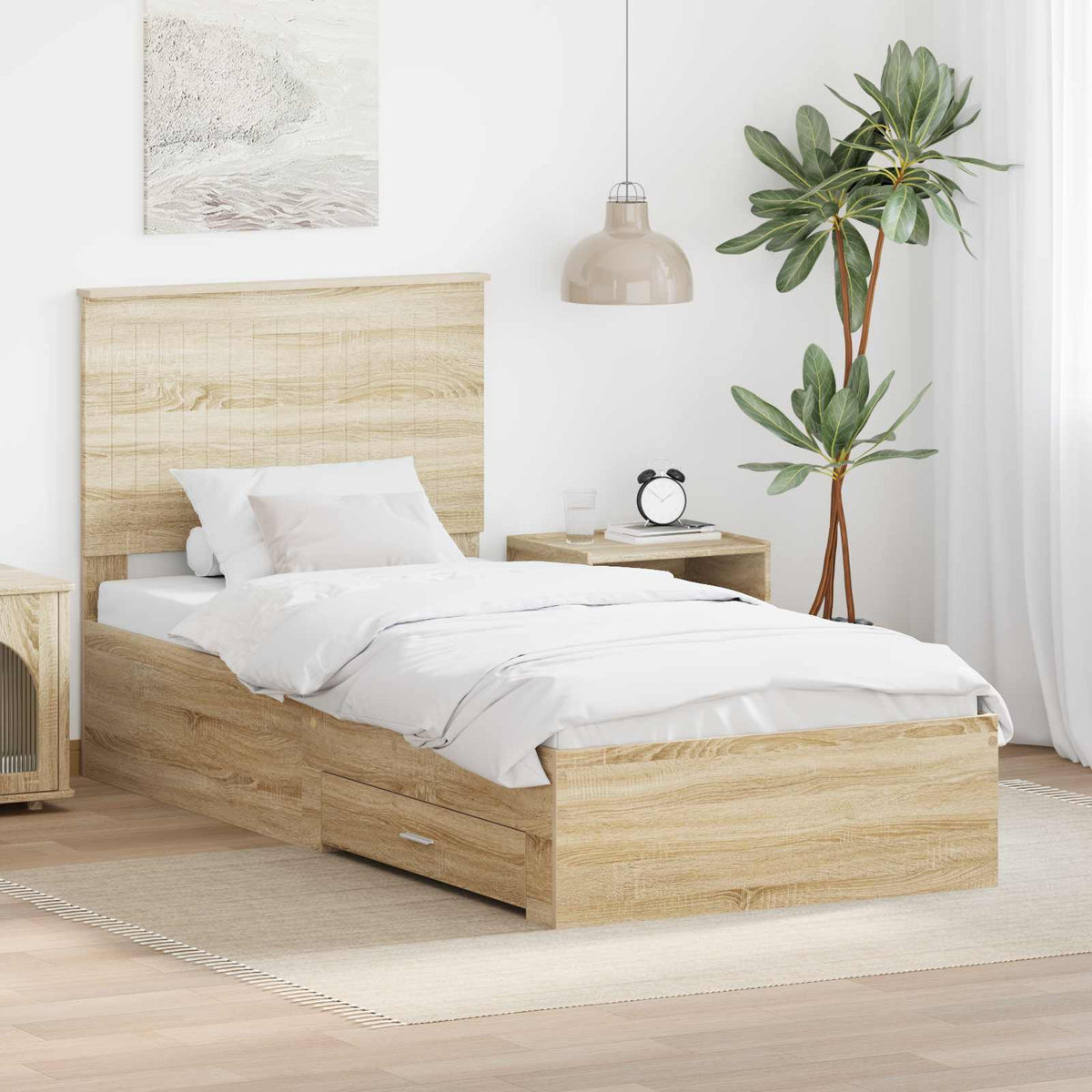 Rám Postele A Stříbrná 90 X 200 Cm Kompozitní Dřevo