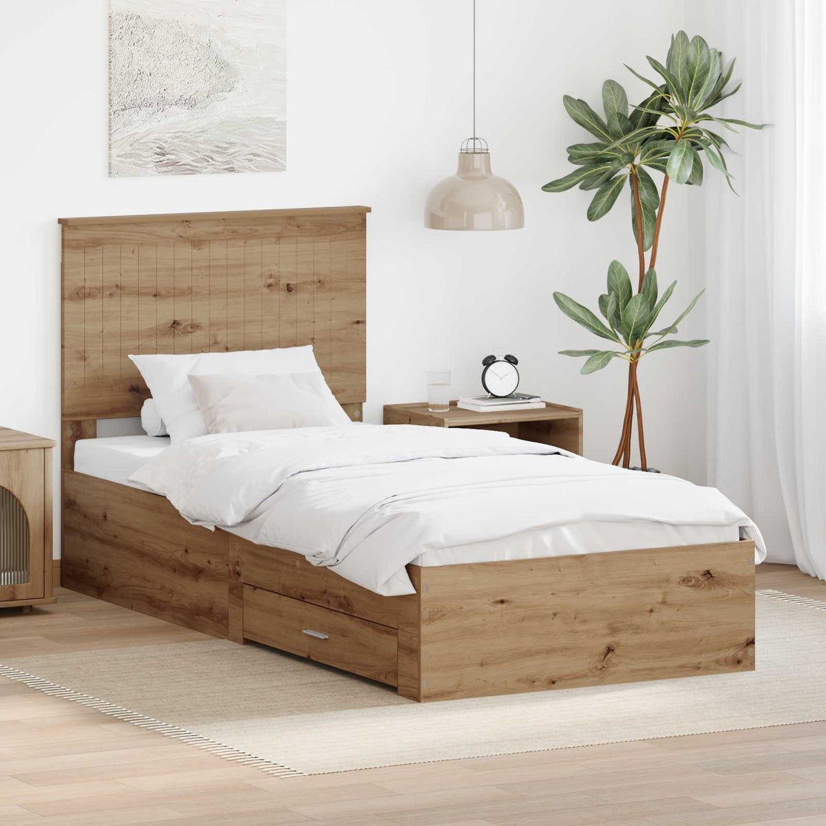 Rám Postele A Stříbrná 90 X 200 Cm Kompozitní Dřevo