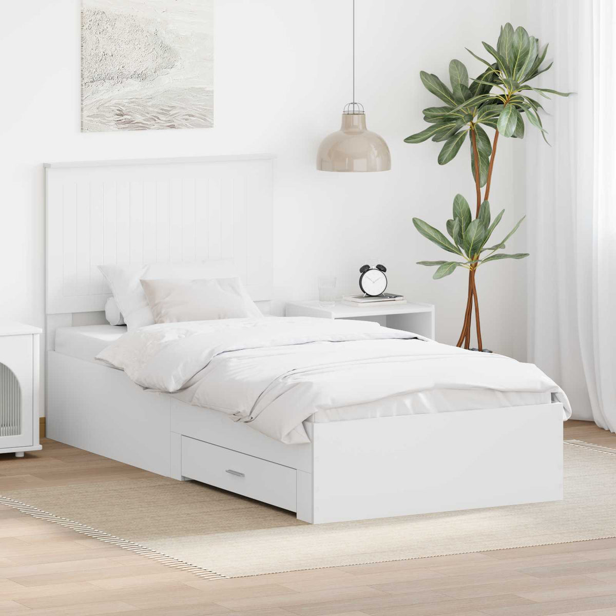 Rám Postele A Stříbrná 90 X 200 Cm Kompozitní Dřevo