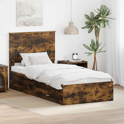 Rám Postele A Stříbrná 90 X 200 Cm Kompozitní Dřevo