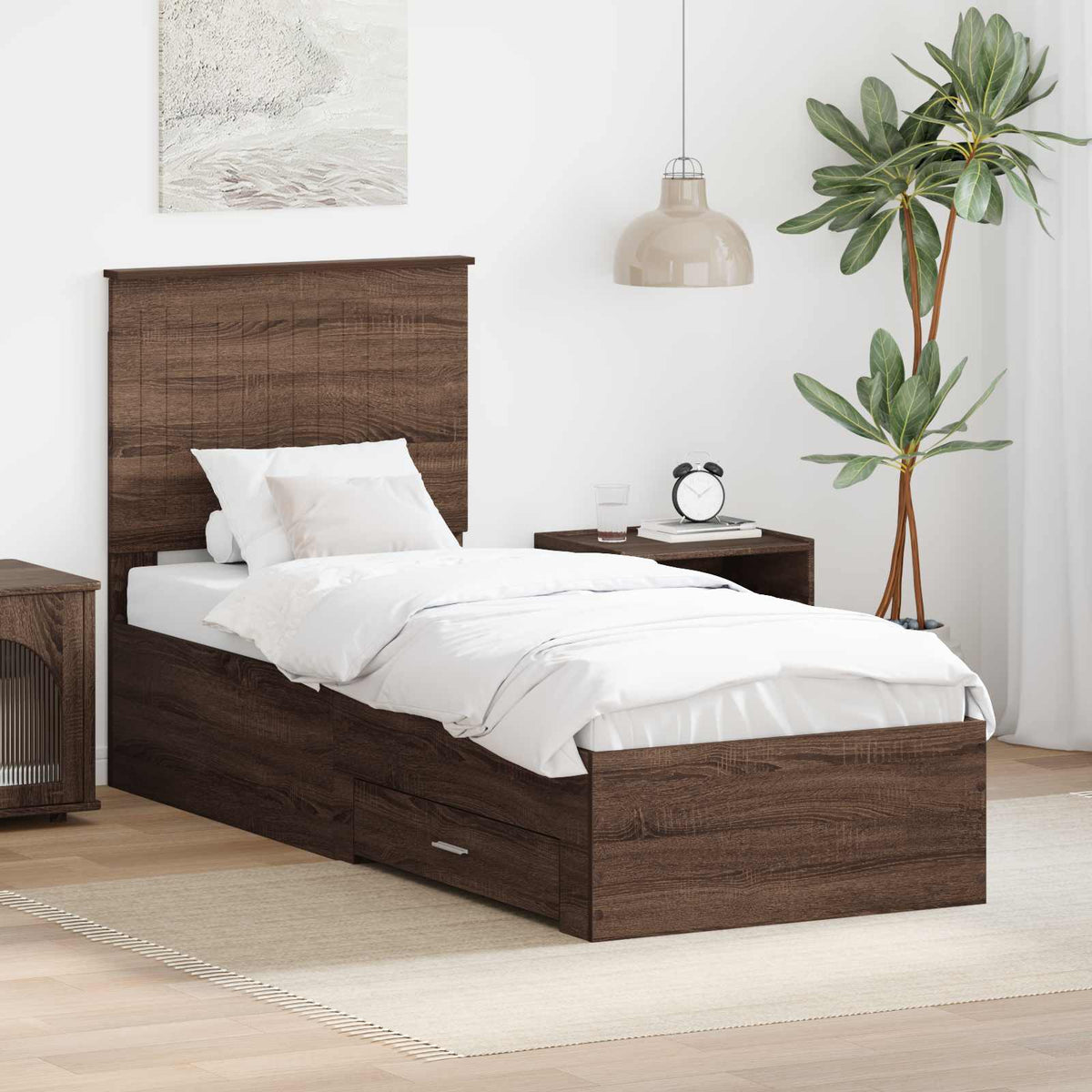 Rám Postele A Stříbrná 90 X 200 Cm Kompozitní Dřevo