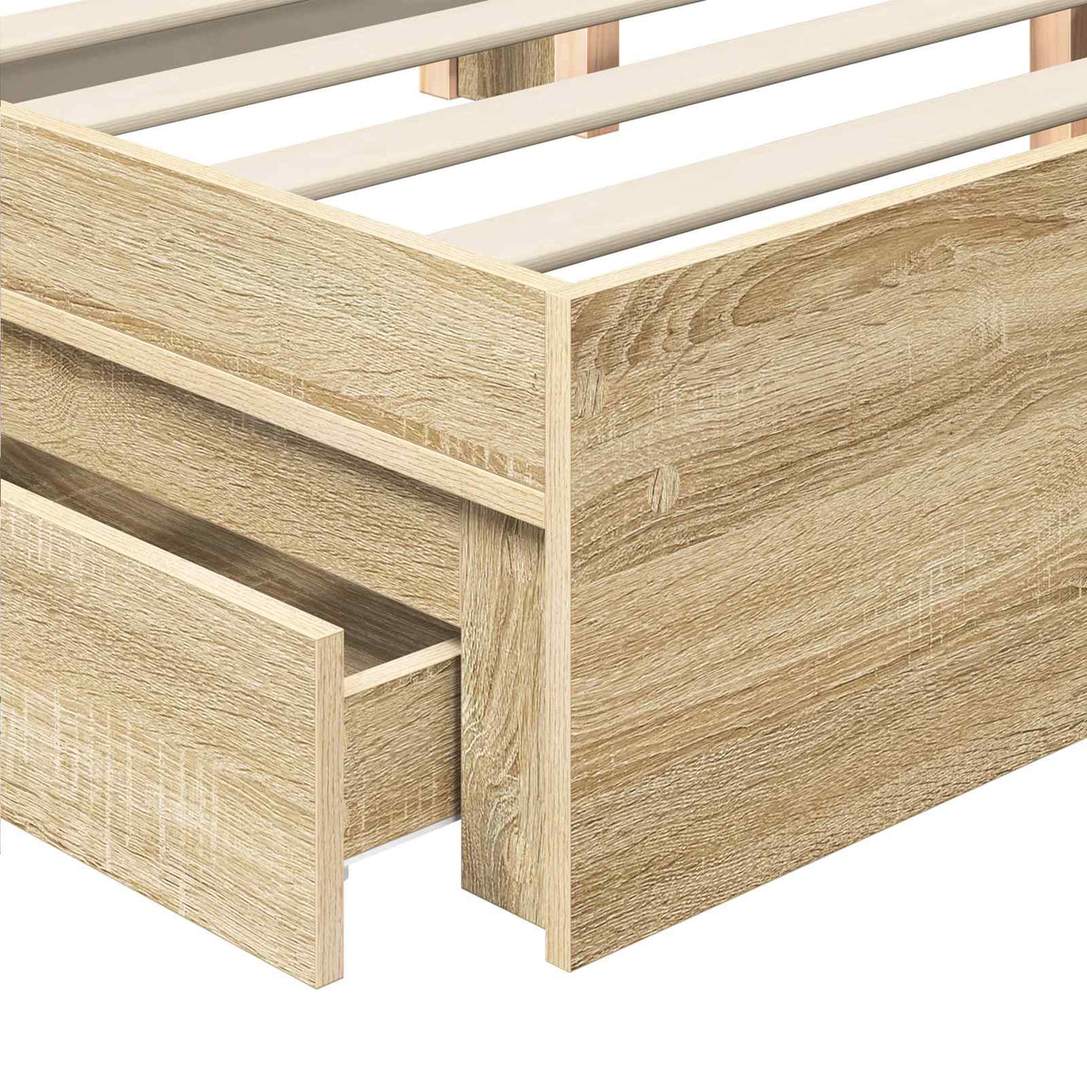 Postel S Úložným Prostorem Bílá 140 X 200 Cm Kompozitní Dřevo