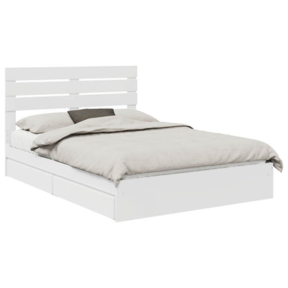 Postel S Úložným Prostorem Bílá 140 X 190 Cm Kompozitní Dřevo