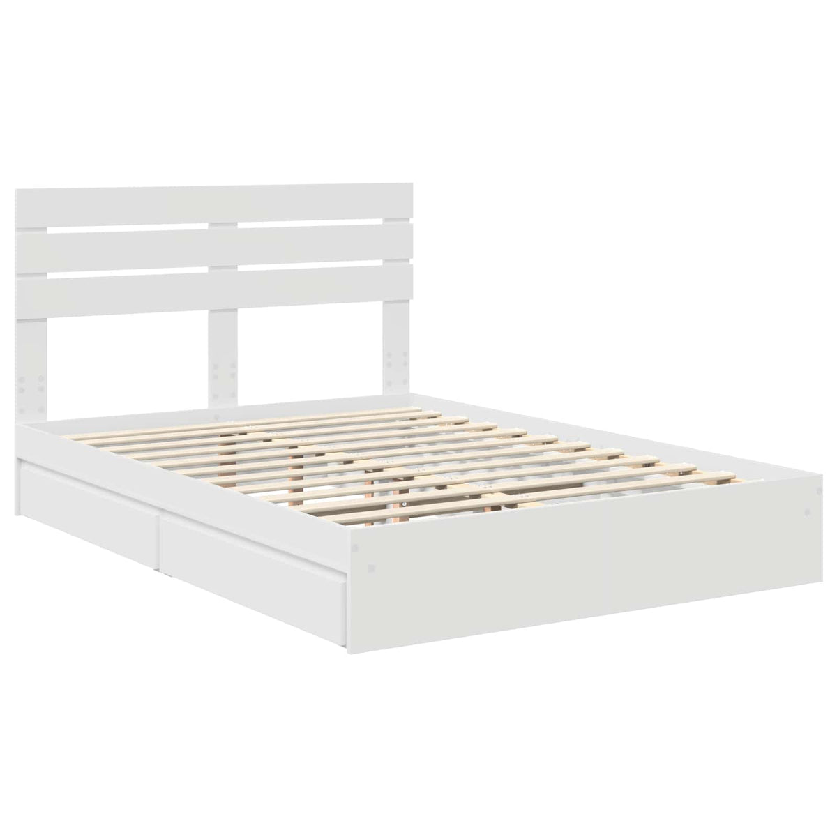 Postel S Úložným Prostorem Bílá 140 X 190 Cm Kompozitní Dřevo