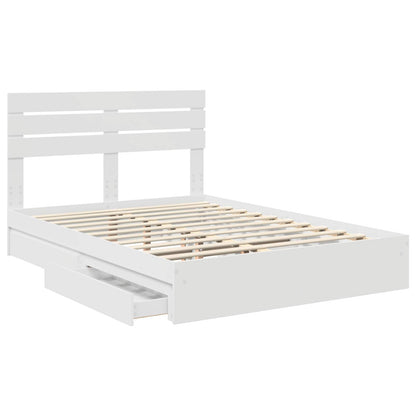 Postel S Úložným Prostorem Bílá 140 X 190 Cm Kompozitní Dřevo
