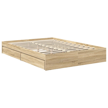 Postel S Úložným Prostorem Bílá 140 X 190 Cm Kompozitní Dřevo