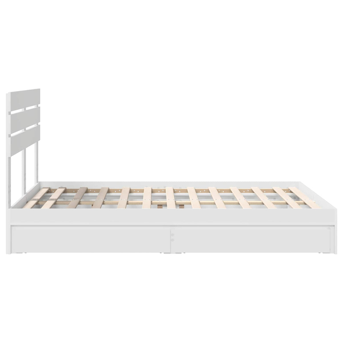 Postel S Úložným Prostorem Bílá 140 X 190 Cm Kompozitní Dřevo